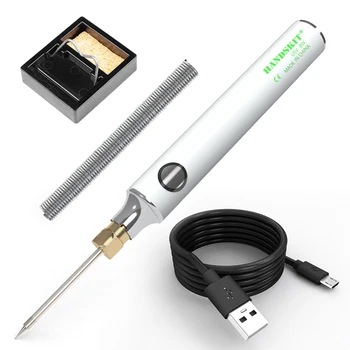 온도 조절 가능 USB 납땜 인두 세트, 세라믹 코어 난방, 휴대용 가정용 용접, 수리 도구, 8W