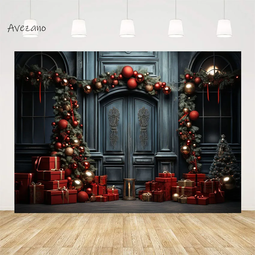 

Avezano Christmas Photography Background Vintage Indoor European Style Wall Xmas Gifts Kids Portrait Photo Studio Photocall Prop