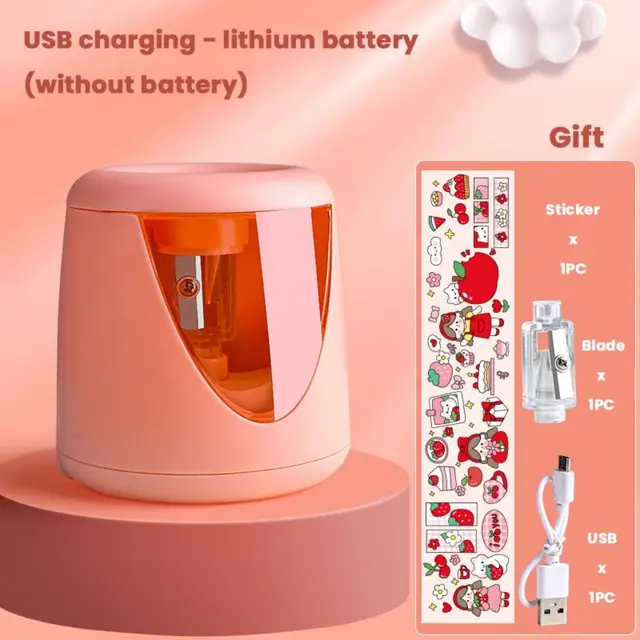Office School Supplies Cartoon Switch Automatic Electric Pencil Sharpener Mechanical Tool Creative Stationery 1