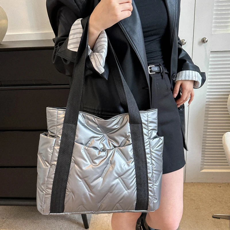 New Fashion Handbags Women Soft Quilted Space Cotton Shoulder Bag Ladies Luxury Crossbody Bags Bolso Mujer Couple Bag Tote Bags