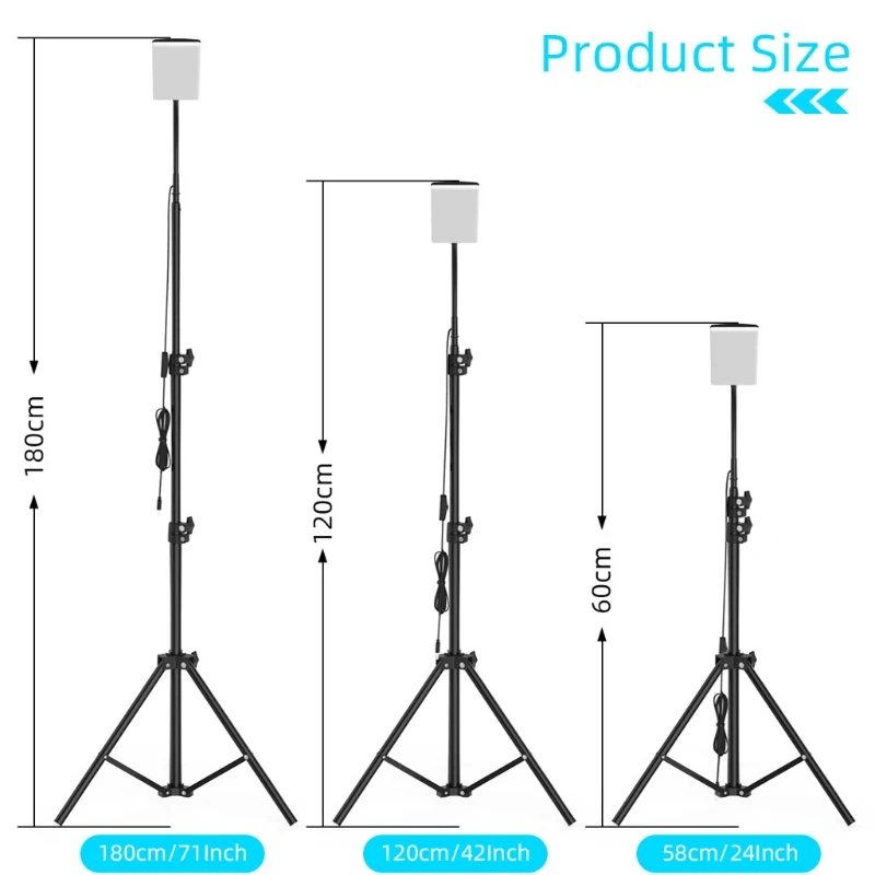 Portable Outdoor Camping Light Selfie Camera Lamp USB Power Adjustable Telescoping Tripod USB LED Lamp for Travel Fishing