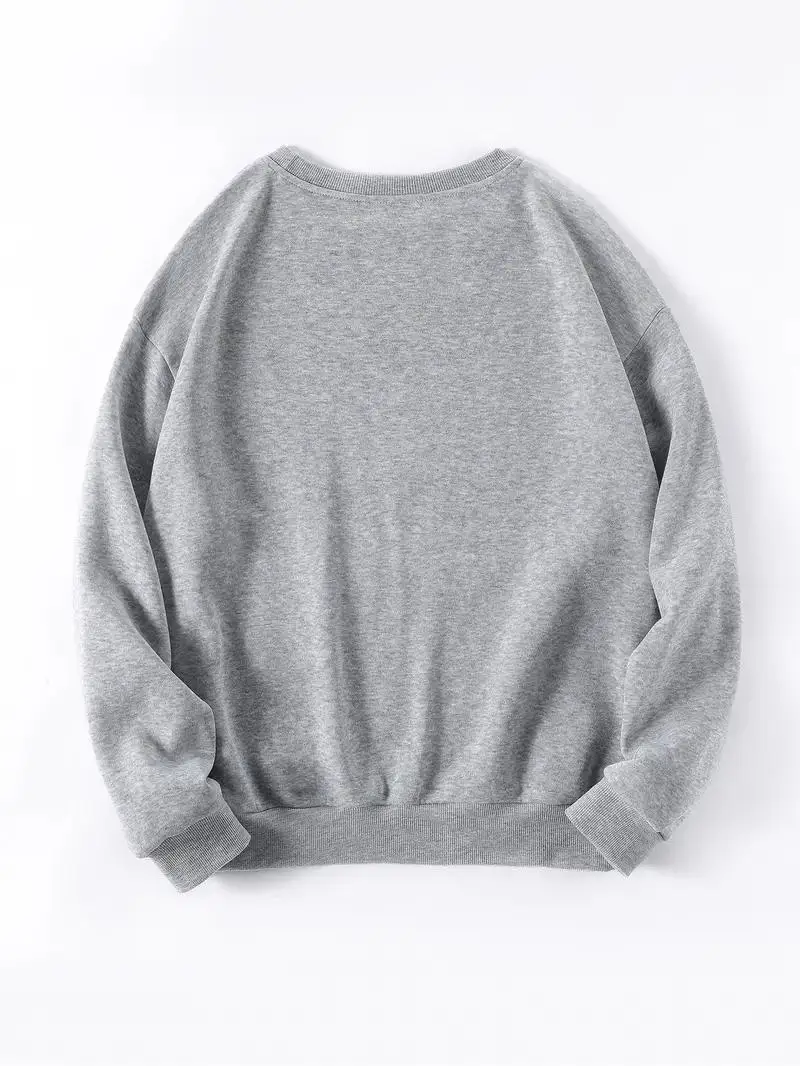 Halloween Spooky Sweatshirt Long Sleeve Crew Neck Casual Sweatshirt Spring Fall Women's Clothing