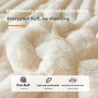 Housse de matelas épaisse en fausse fourrure de lapin, couleur unie, protection de matelas en velours chaud, drap-housse moelleux et doux en peluche, automne et hiver 4
