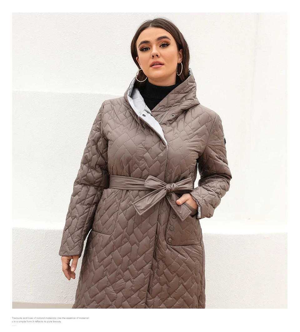 HaiLuoZi-casaco longo acolchoado para mulheres, casaco feminino,