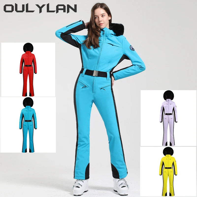 

Зимний цельный лыжный костюм Oulylan, утепленный теплый комбинезон, куртка для сноуборда, комбинезоны, облегающий лыжный комплект, ветрозащитный Новый