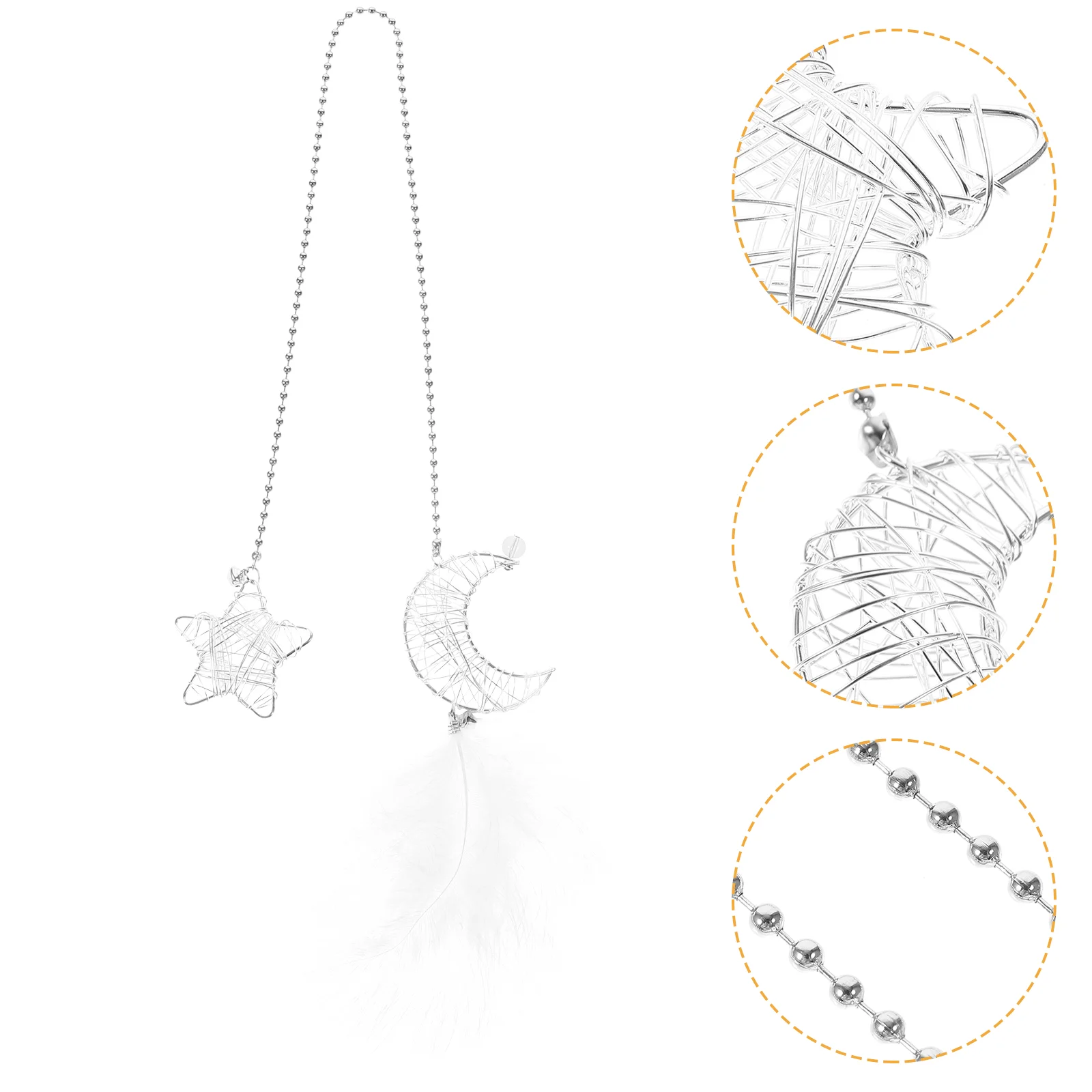 

Star and Moon Car Charm Dream Catcher Car Pendant Rear View Mirror Hanging Accessory