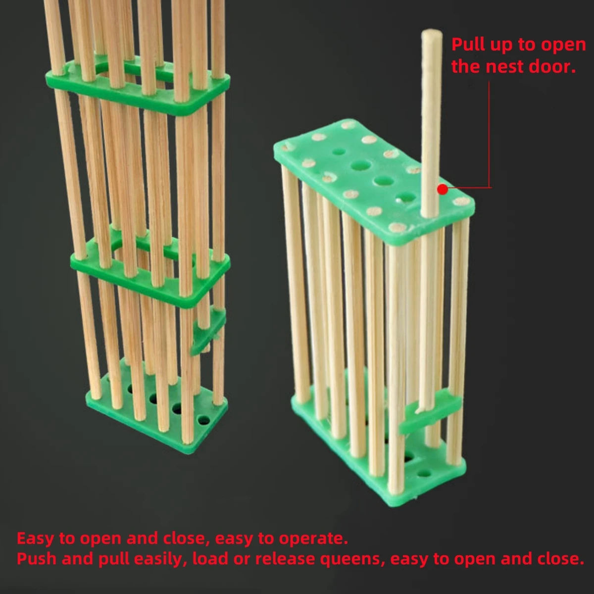 10Pcs Box-Shaped Bamboo Imprisoning Queen Cage No Hurting Bee Queen Rearing Cage Thickened Closing Beekeeping Tools