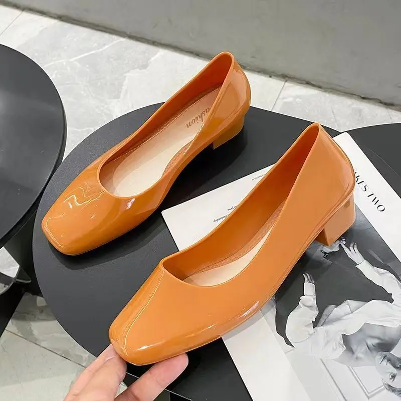 

Женские туфли без шнуровки, мягкая нескользящая подошва, повседневные водонепроницаемые, на устойчивом каблуке, весна-лето