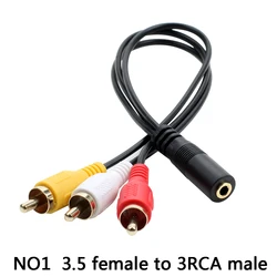 Enhanced Audio Video Output Splitter Cable with 3RCA to 6RCA Connection (NO1)