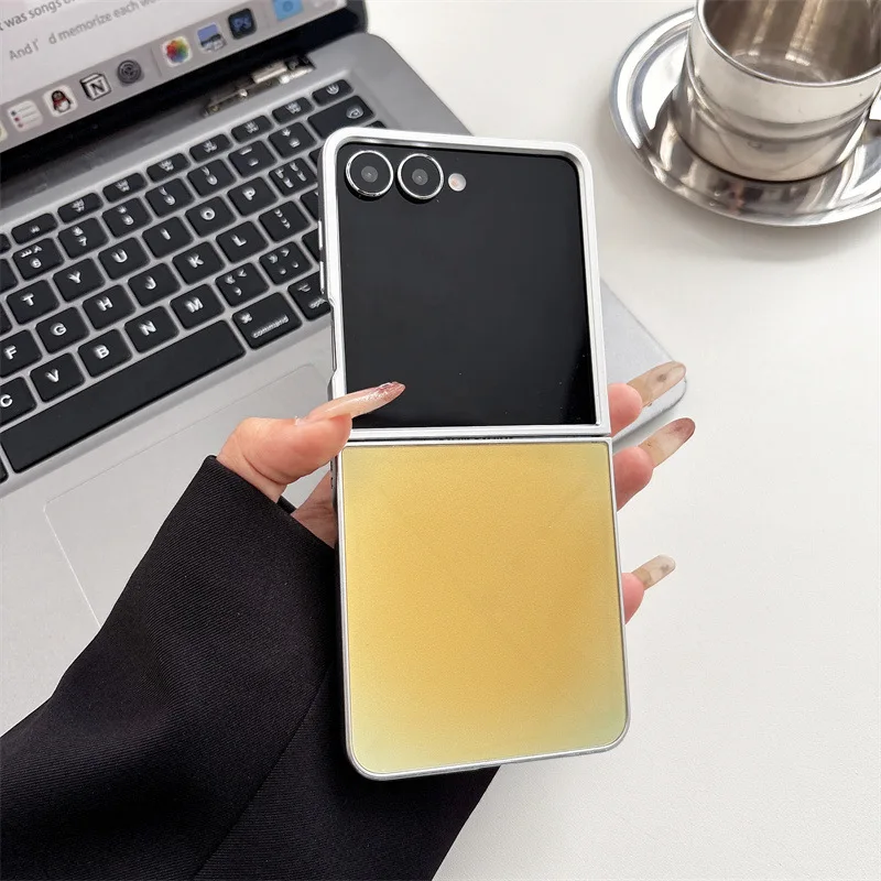 Luxury Gradient Color Silver Edge Plating Shockproof Phone Case
