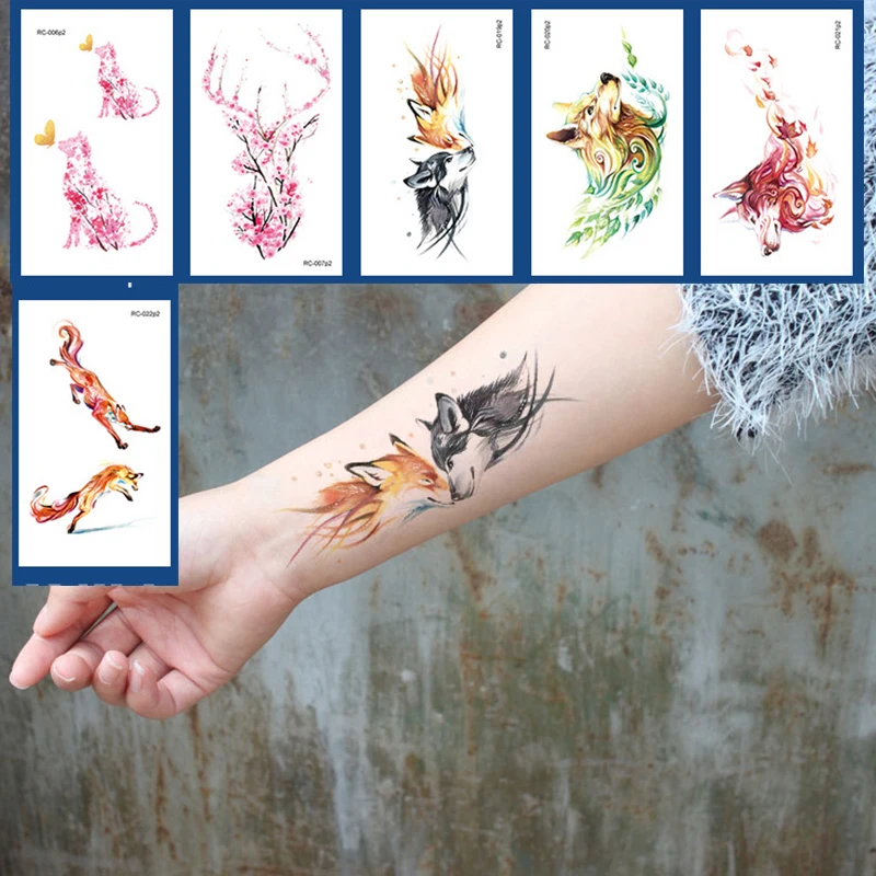 

6Pcs/lot Hand Wrist Ankle Tattoo Sticker Cute Anime Flower Small Size Temporary Tattoos Waterproof Kids Couple Fake Tattoo Funny