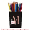 Acrylic Pencil Pen Holder Desk Holder Makeup Brush Storage Case Initial Name Rose Gold 26 Letters Pattern Make Up Organizer Box 5