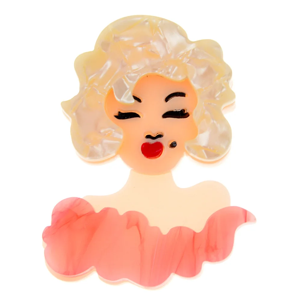 

Blonde Marilyn Monroe Head Picture Pin Lapel Brooches for Women Beauty Jewelry Accessary Office Party Brooch Pin Lover's Gifts