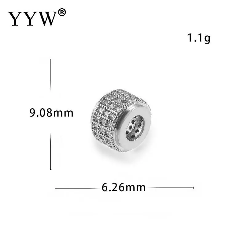 10pcs Rhinestone Brass Beads Plated With Rhinestone Nickel Lead Cadmium Free 9mm Approx 4mm Sold By Lot
