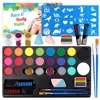Face Body Painting palette Kit with 20 Colors Disposable Hair Dye，Eyeshadow Glitter Safe and Easy to Use Body Art Set For Adults 1