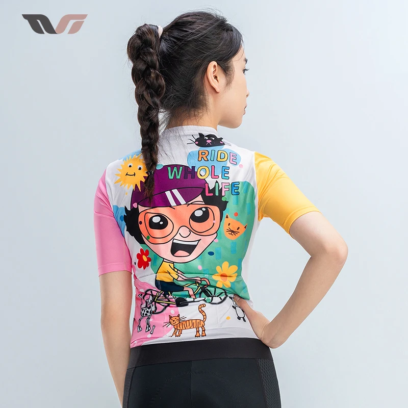 Female Cycling Jersey Spring Summer Short Sleeves Bicycle Jersey Elastic Breathable Shirt Women Cycling Clothing ROCKBROS TVI