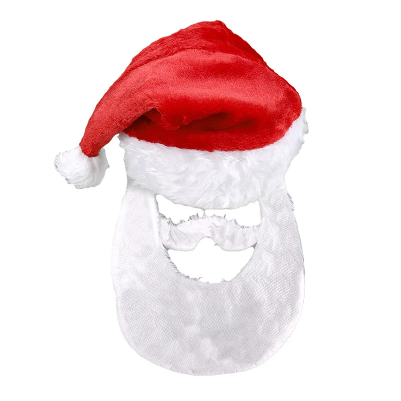 Ho Ho Ho! Spread Christmas Cheer with Santa Claus Beard and Hat Set-Red-28x65cm