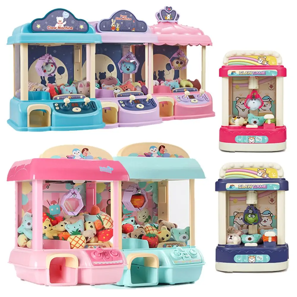 

DIY Automatic Doll Machine Kids Coin Operated Play Game Mini Claw Catch Toy Crane Machines Music Doll Children's Day Toy Gifts