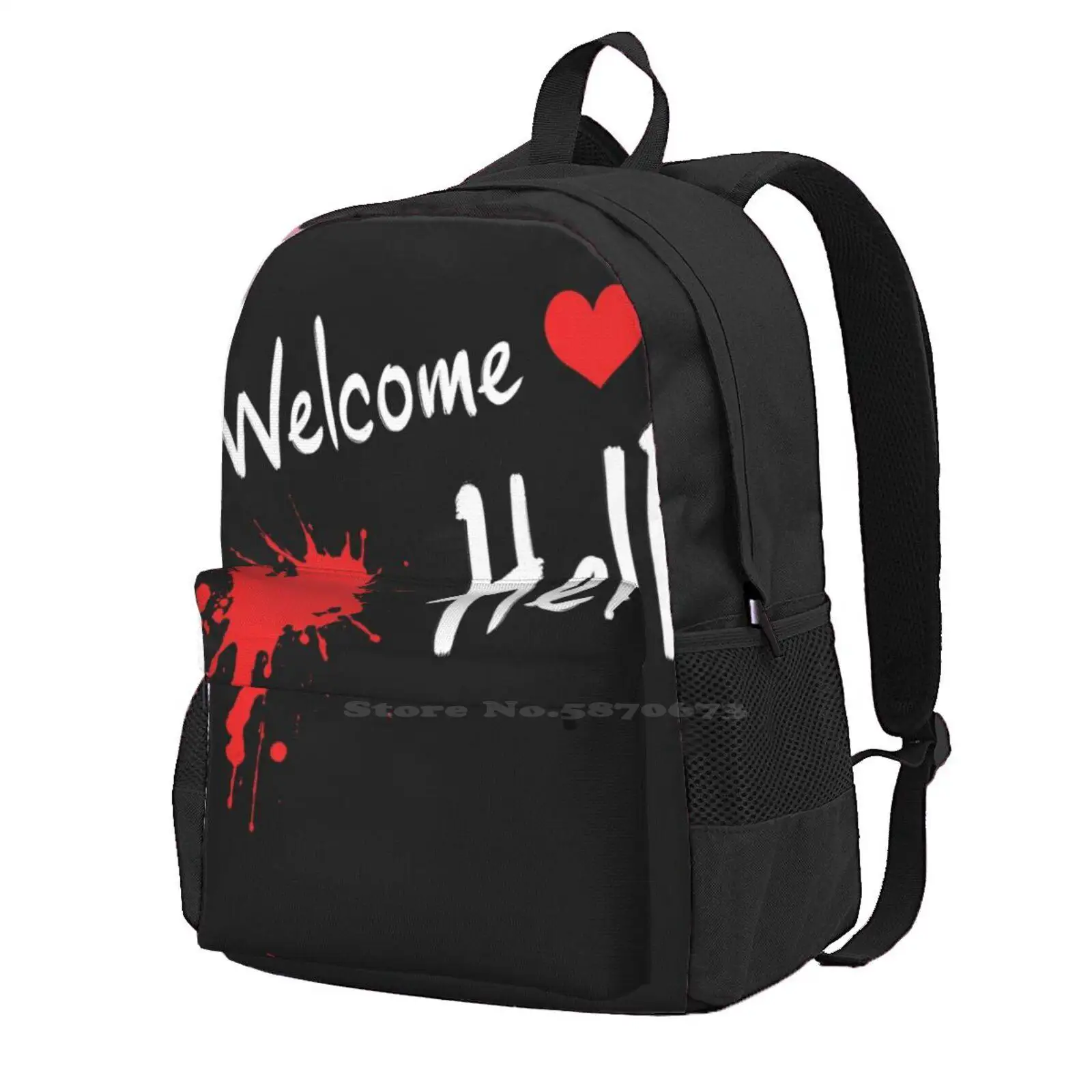 

Touhou Project-Welcome Hell Travel Laptop Bagpack School Bags Touhou Project Character Silhouette Red Zun Anime Gensokyo