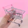Mini Supermarket Shopping Trolley Cart Desktop Model Children's Toys Home Decoration Miniature Dollhouse Furniture Accessories 1