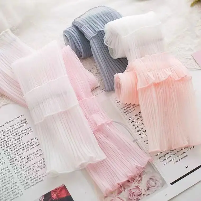 Summer Ladies Sunscreen Gloves Ice Lace Arm Sleeve Driving Bicycles Blocking Long Mesh Cycling Sleeves Cuff Fake Sleeves