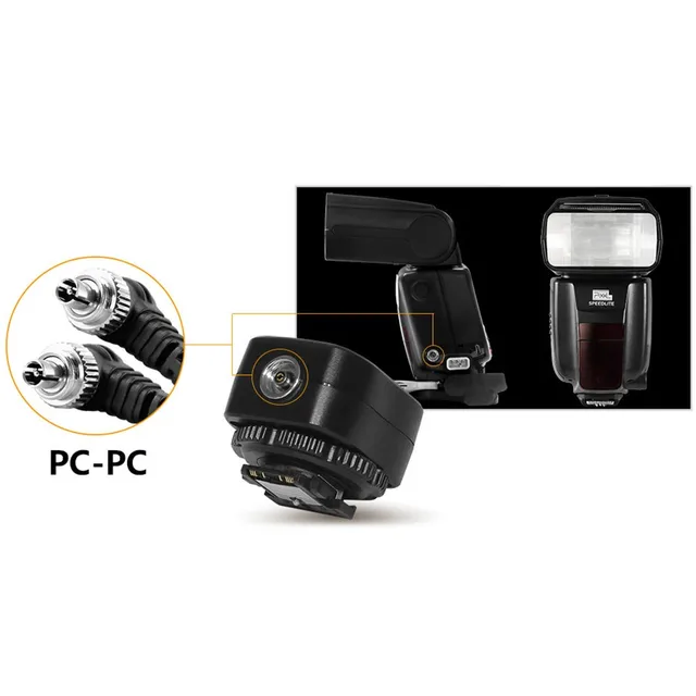 Flash Sony Hilitand Adaptador De Zapata, TF-334 Adaptador De Zapata Con Puerto De Conexiu00f3n De Sincronizaciu00f3n De PC Adicional, Para A7, Cu00e1mara De La Serie A9 A Para Flash Flash Canon R50