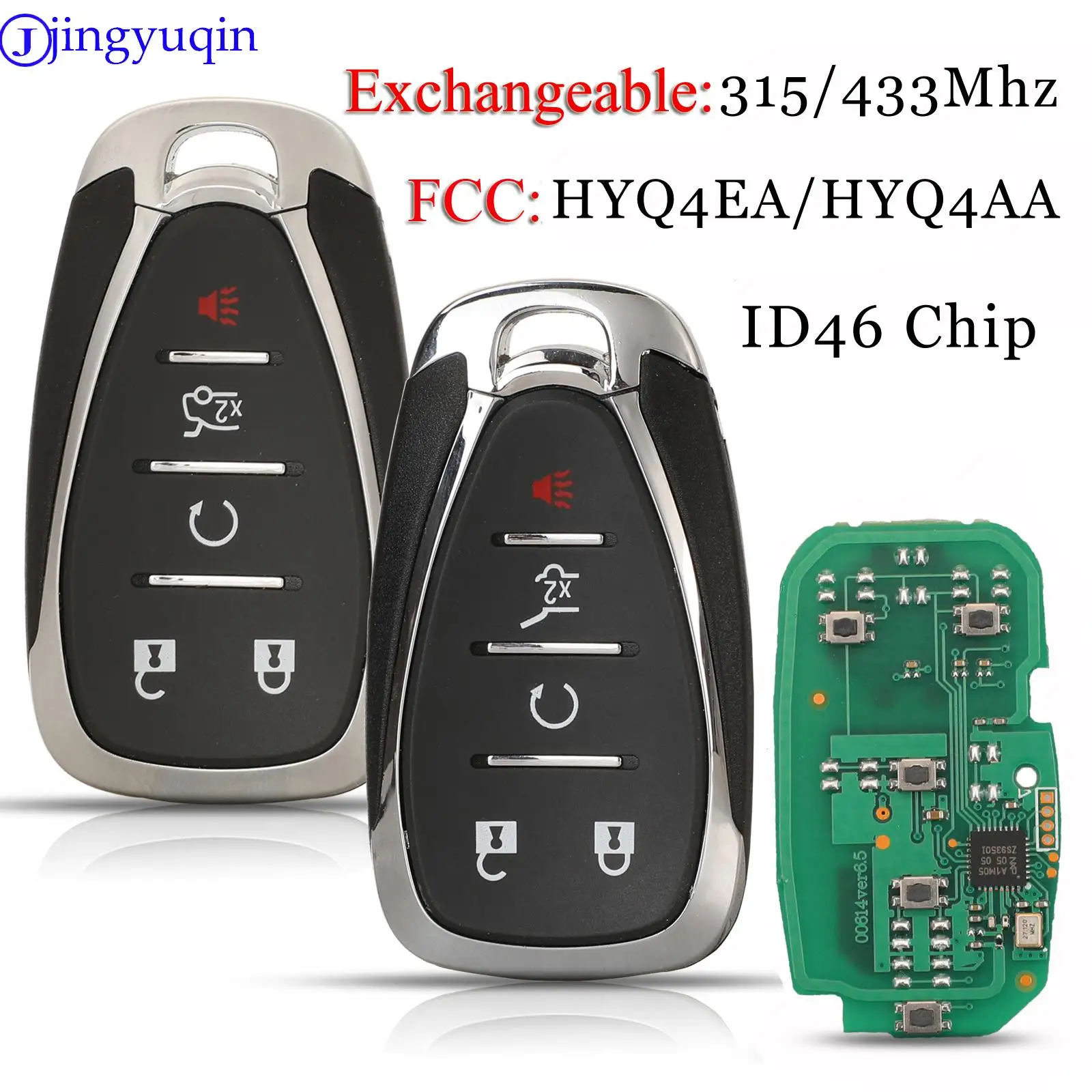 

jingyuqin Remote Keyless Exchangeable 315/433MHZ ID46 For Chevrolet Cruze Sonic Blazer Traverse Camaro Equinox HYQ4EA HYQ4AA
