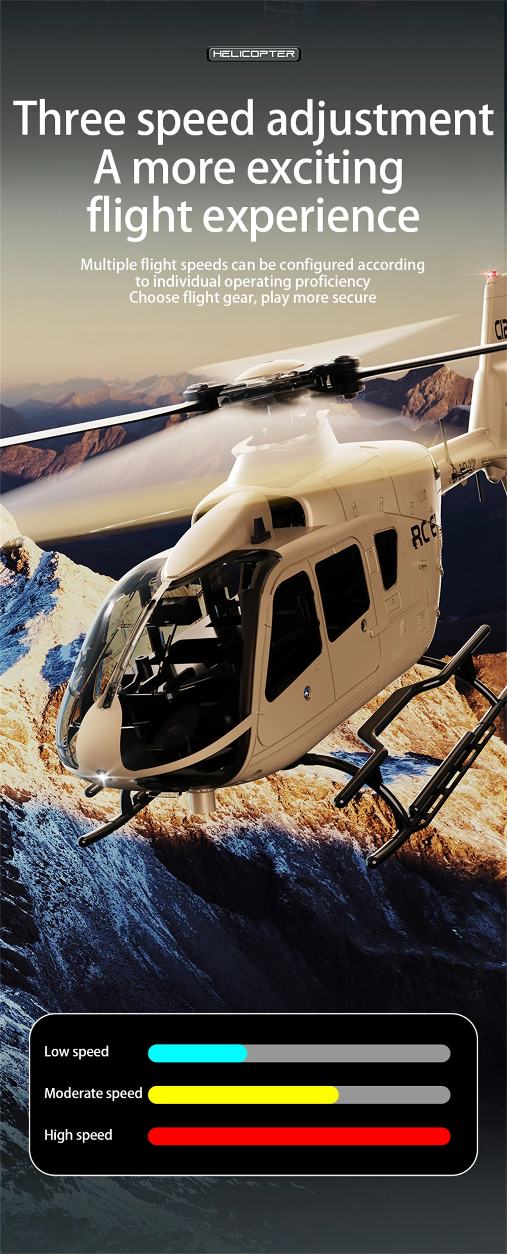 RC ERA C123 2.4G 6CH 6-Axis Gyro Optical Flow Localization Altitude Hold 1:36 EC135 Scale RC Helicopter RTF