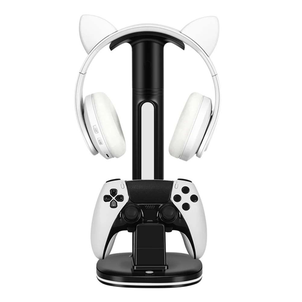 Station de charge PS5 avec support Casque, porte téléphone et lumière RGB