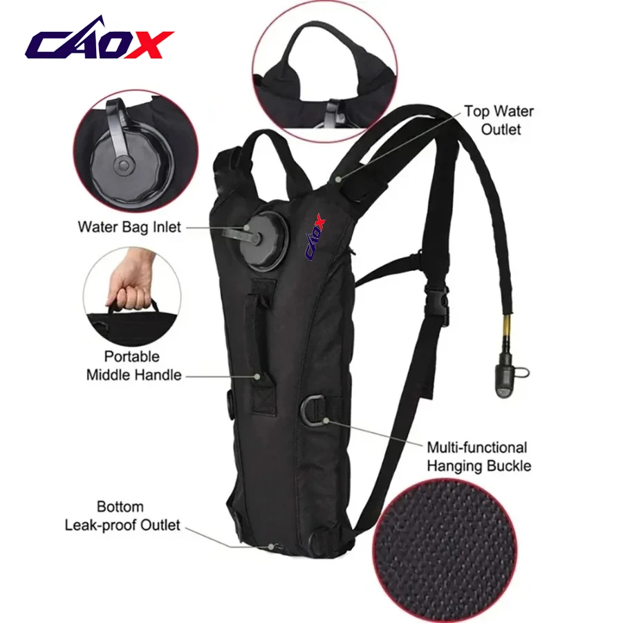 CAOX 3L 전술 물병 방수 야외 스포츠 배낭 여행 사이클링 등산 편리한 스포츠 물 주머니