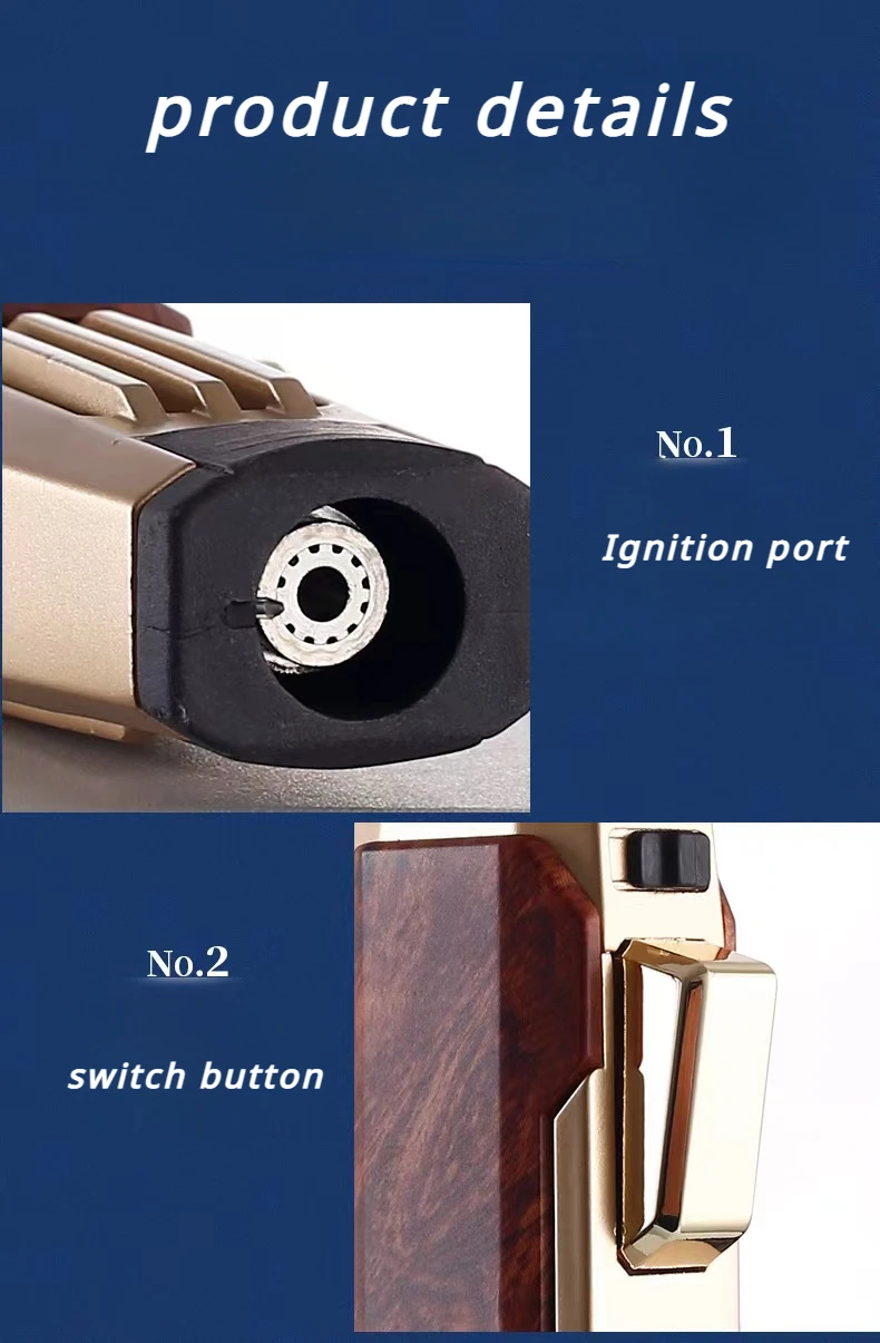 Description Picture 6 of itemNew style kitchen outdoor barbecue metal windproof cigar large jet flame lighter turbine torch gas lighter men's gift