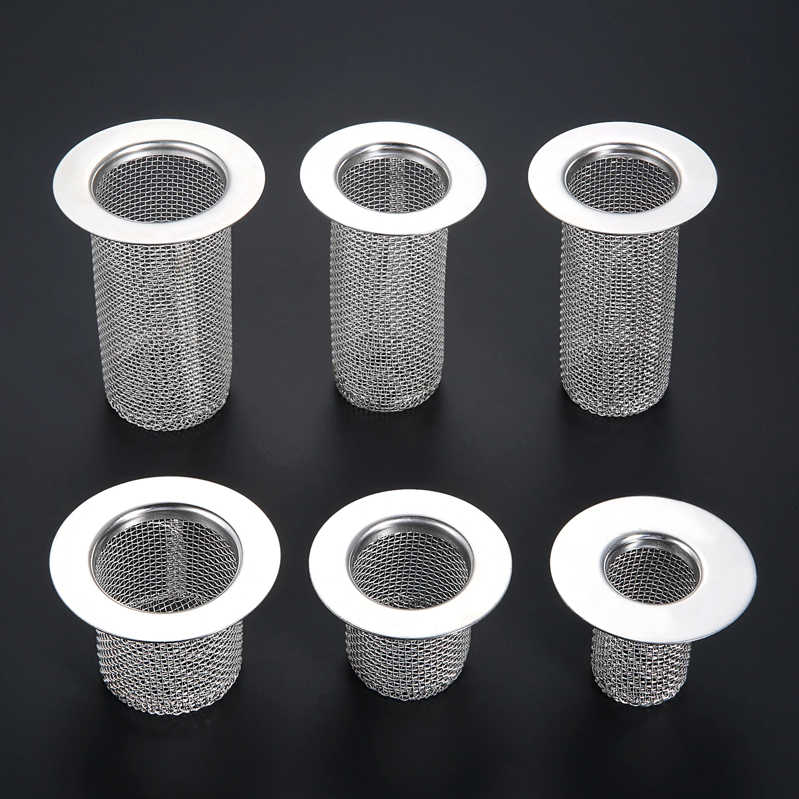 2pcs Floor Drain Filter Stainless Steel Mesh Basket Anti-hair Anti-clog 28-80mm 1"-3" Kitchen Bathroom Anti-rat/mosquito Stopper 3