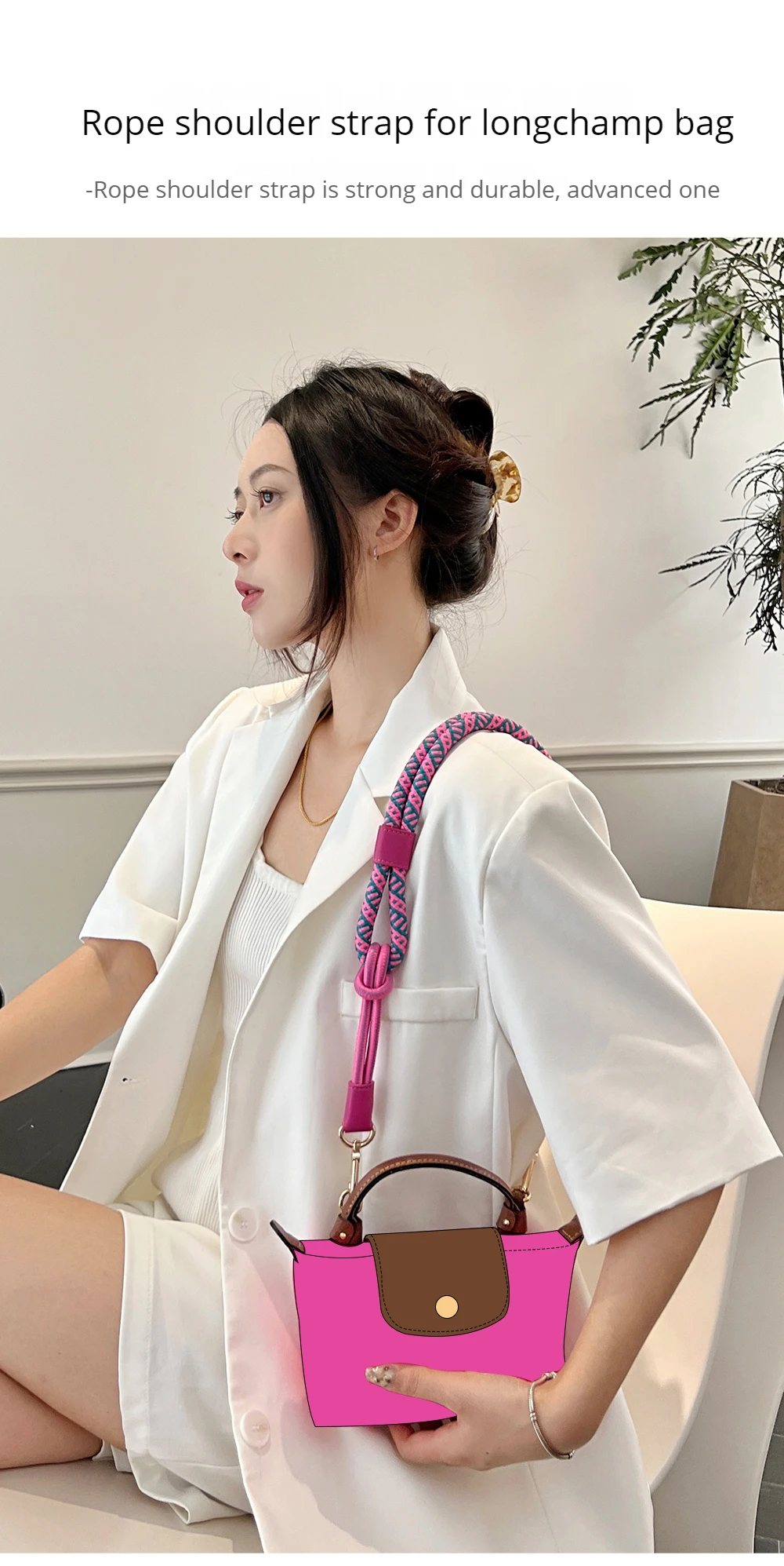 HAVREDELUXE Bag Strap For Longchamp Mini Bag Modified Strap Rope Free Punching 78cm Shoulder Strap havredeluxe