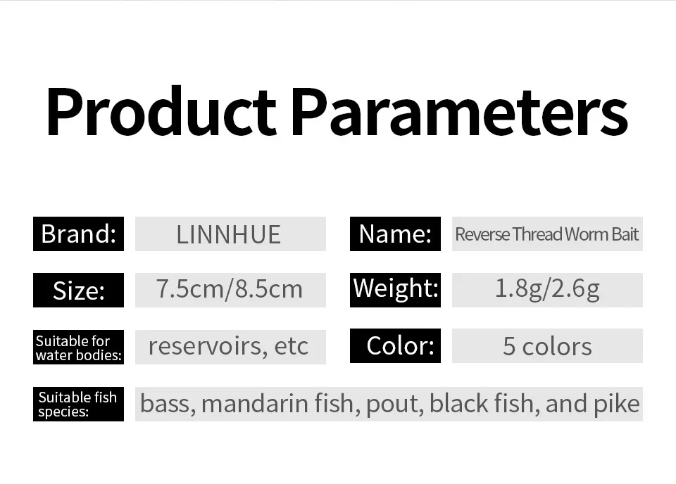 LINNHUE 10pcs/Pack Floating Fishing Needletail Baits 75mm 85mm Worm Soft Lures Reverse Thread Silicone Baits Wobblers Carp