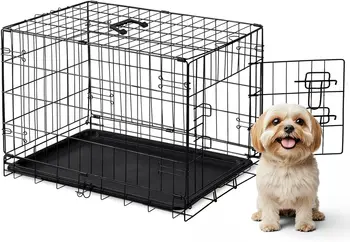 Folding, 30 in. Dog Crate with Tray 1