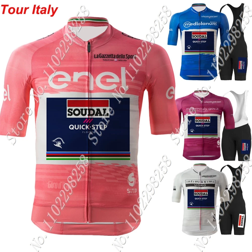 

Комплект трикотажных изделий для велоспорта Tour De Italy 2023 Soudal Quick StepTeam, розовая итальянская одежда, рубашки для дорожного велосипеда, костюм, велосипедные топы, одежда