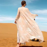 Abayas musulmanes pour femmes, robe indienne de Dubaï, ensemble deux pièces, robe brodée, longue robe marocaine, mode musulmane, luxe abordable 5