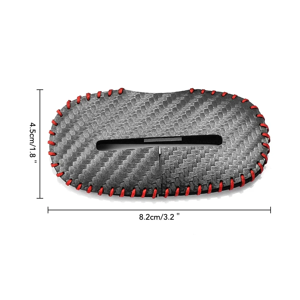 Carbon Fiber Leather Seat Belt Buckle Protector - Anti-Scratch Cover and Safety Accessory