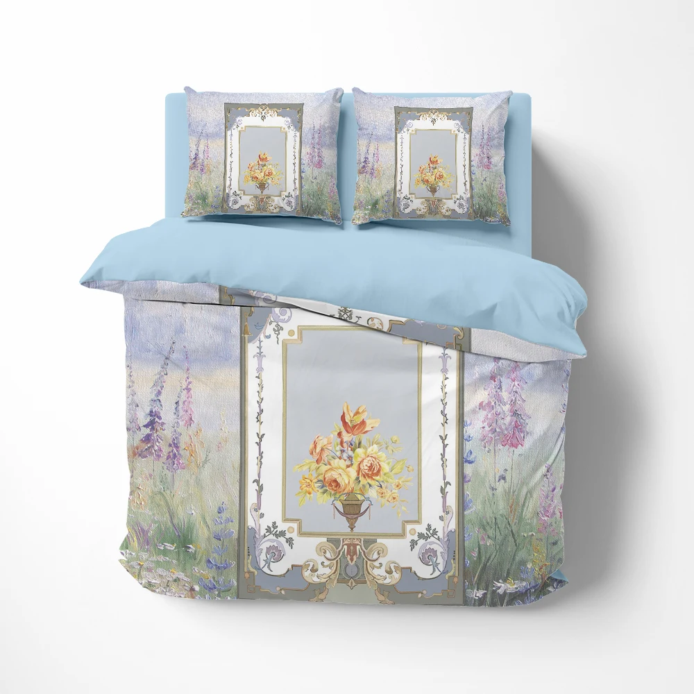

Bedding set Linens euro twin queen king single bed linen Quilt/Duvet cover set 2bedrooms Bed set for home textile oil violet