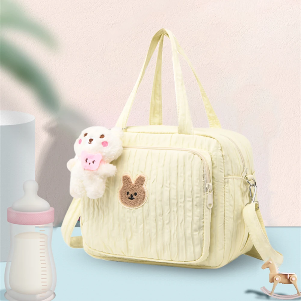 Mommy Stroller Nappy Bag Portable Cute Cartoon Multi-function Large Capacity Baby Diaper Bags with Pendant Nylon Mom Travel Tote