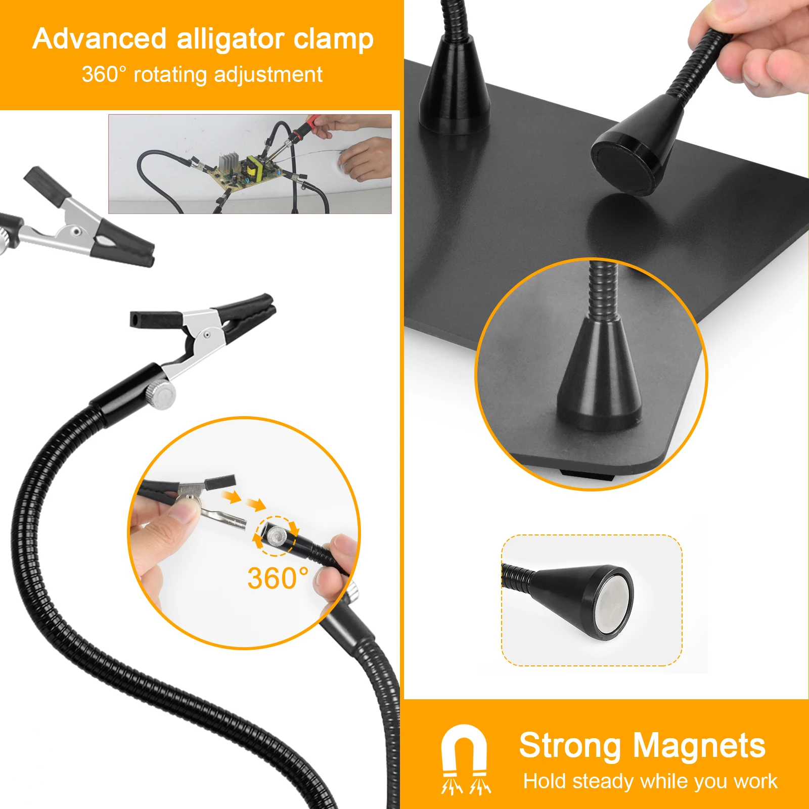 Soldering Smoke Exhaust Fan NEWACALOX Rework Welding Repair Workbench Heat Gun Holder Soldering Third Hand Helping Hands Tool