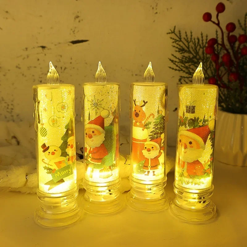 

1Pc Christmas LED Candle Lights Warm White Night Light Battery Operated Christmas Table Lamp for Home Party New Year Decoration