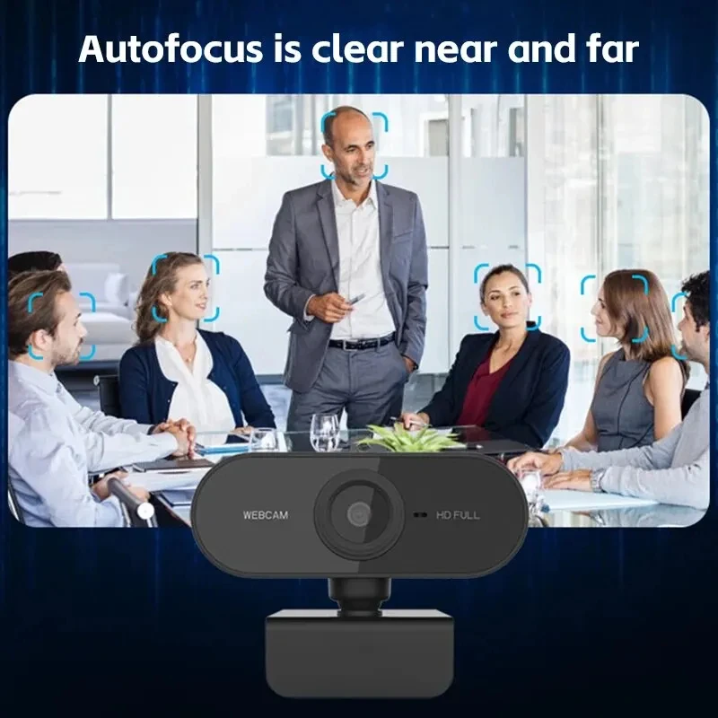 PC Webcam Camera 1080P HD Computer USB Built In Microphone Network For Work With Tripod