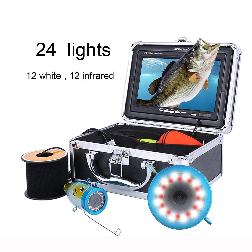 1080P Underwater Fishing Camera with Premium Box Accessory Kit 15M 50M Depth Underwater for Kayak, Lure trolling WF01B