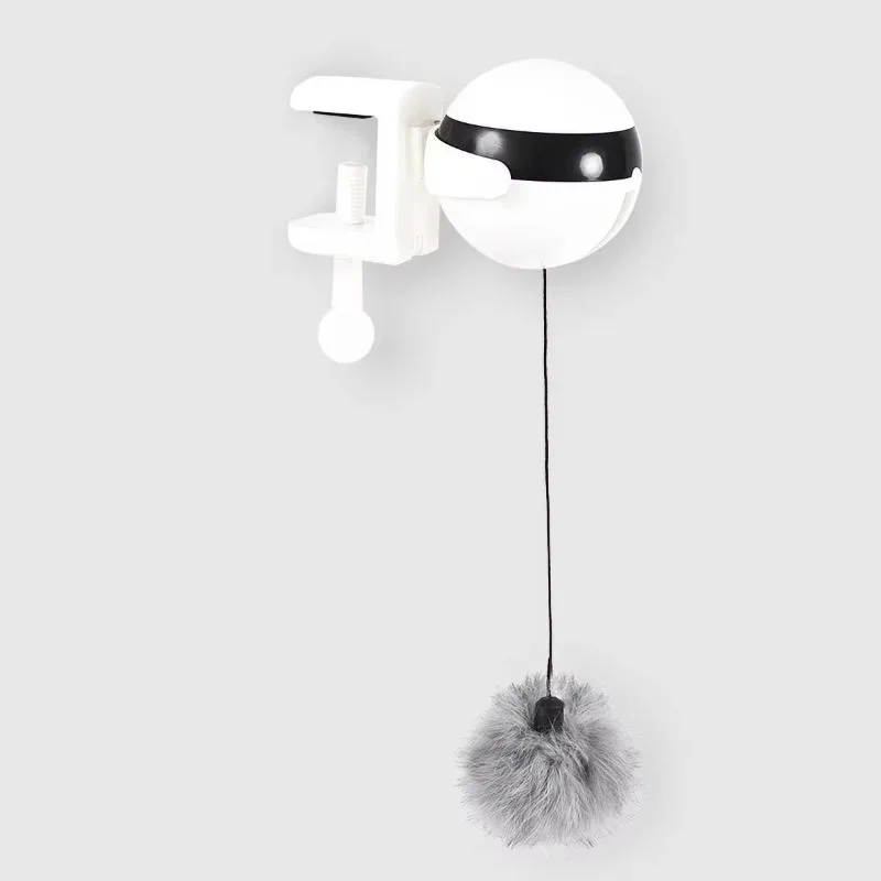 Automatic Cat Teaser Toy Hands-Free Play 7cm Ball Clamp Design 5-Minute Simple Style Auto Shutoff Cat Playing for Pets Ball Toy