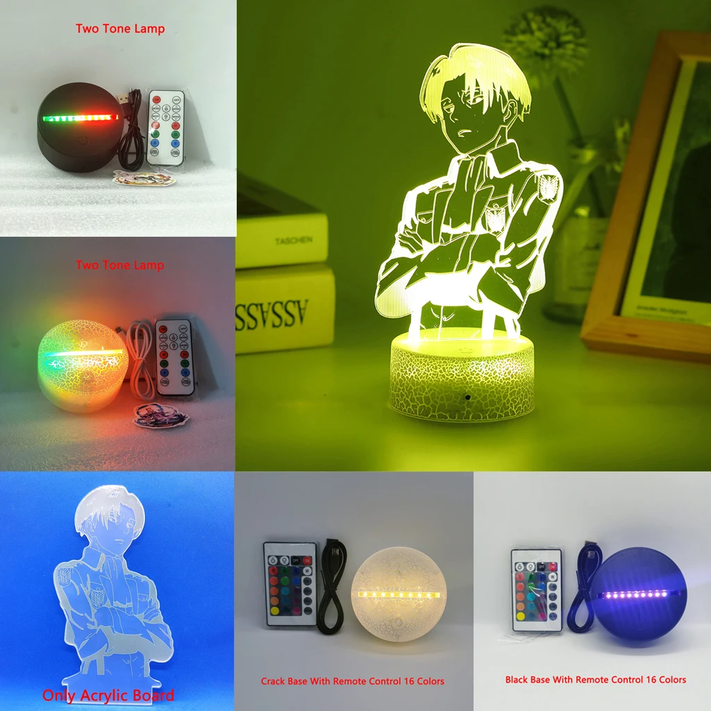 Anime 3d led night light criança meu herói academia sunset lâmpada