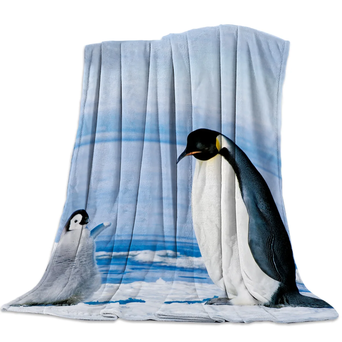 

Penguin Pattern Flannel Throw Blanket Cartoon Background Soft Funny Cozy Warm Sofa Couch Bed Decor Kids Teen Travel Camping Gift