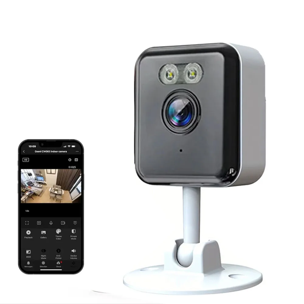 Telecamera Mini Cube da 3 MP Wifi Audio bidirezionale per interni Rilevazione umana Monitoraggio domestico per animali domestici Visione notturna Telecamere IP di sicurezza CCTV