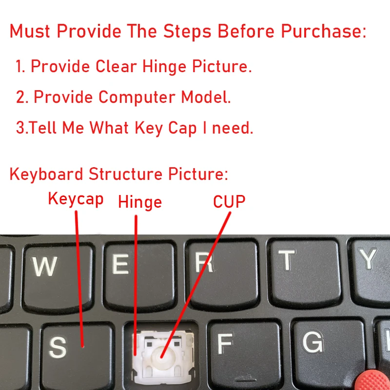 Substituição Keycap Key Cap Clipe Scissor Dobradiça para Samsung Acer Dell Asus Lenovo Toshiba hp Huawei Xiaomi Msi Teclado Gateway - Imagem 6