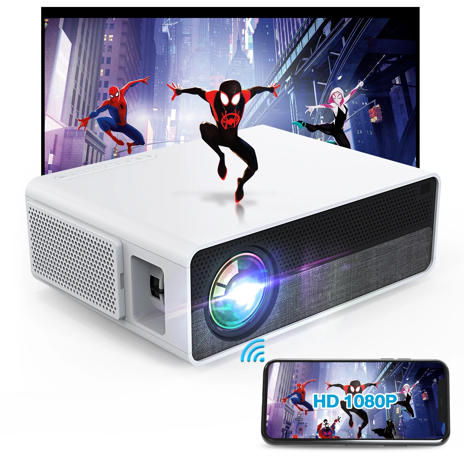 XIDU Home proyector Multimedia 4K Full HD 1080P 5G, WiFi, 16000 lúmenes, 3D, para iPhone, Android, de 300 pulgadas| | - AliExpress